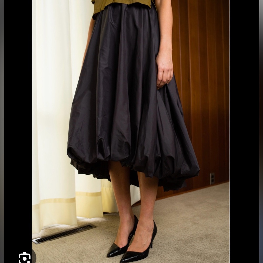 STAUD Coral-Pink Midi Full Circle Skirt - Picture 2 of 3